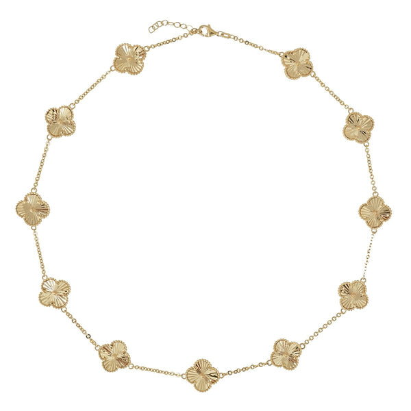 Golden Clovers Necklace with 14K Gold - Dia Jewelry Store