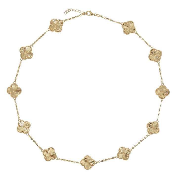 Golden Clovers Necklace with 14K Gold - Dia Jewelry Store