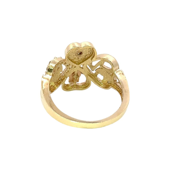 Fancy Good Luck Ring with Cubic Zirconia in 14K Gold - Dia Jewelry Store