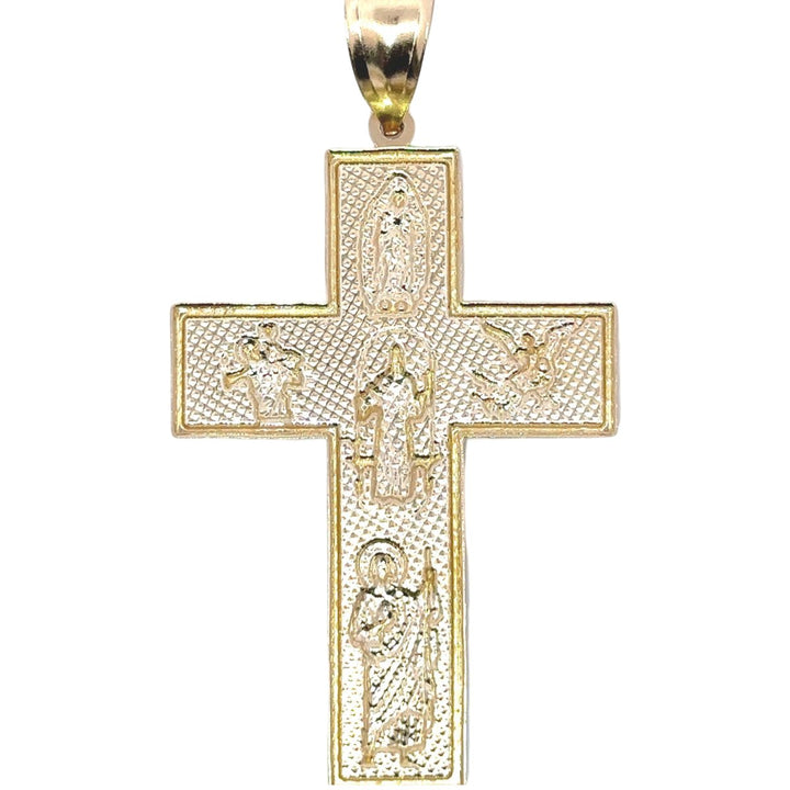 Fancy Cross Pendant Yellow and White 14K Gold - Dia Jewelry Store