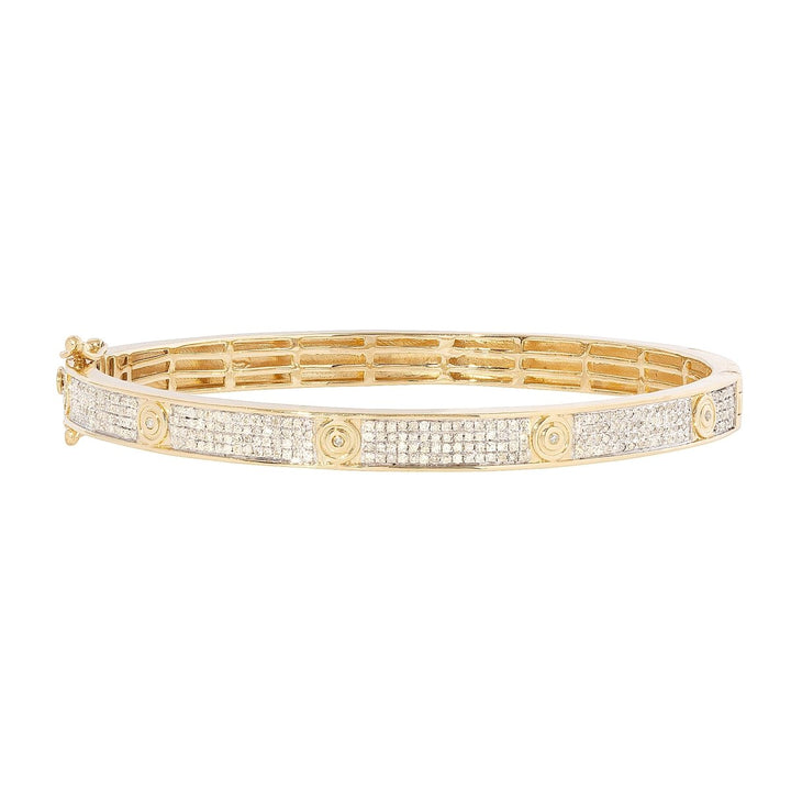 Cartier Style Bangle with Diamond in 14K Gold - Dia Jewelry Store