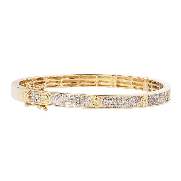 Cartier Style Bangle with Diamond in 14K Gold - Dia Jewelry Store