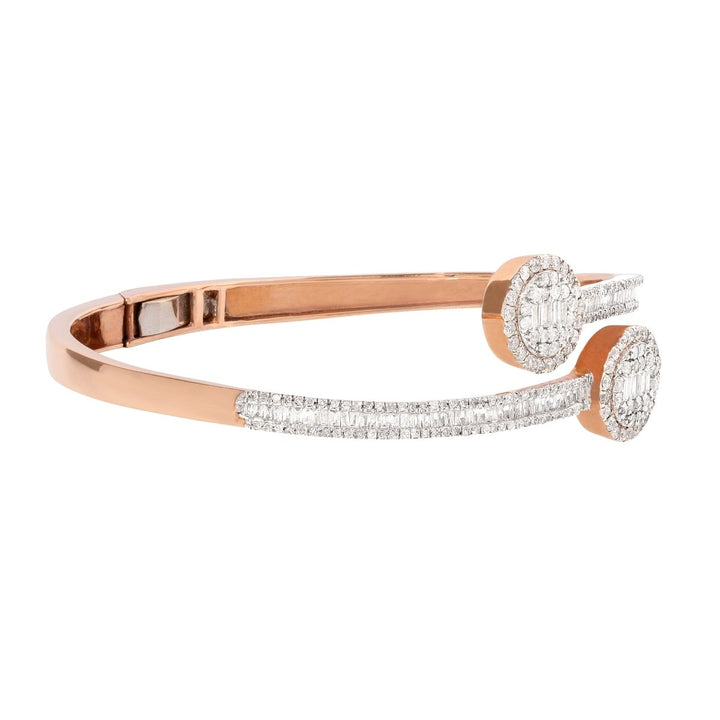 Rose Gold Bangle with Diamond in 14K Gold - Dia Jewelry Store