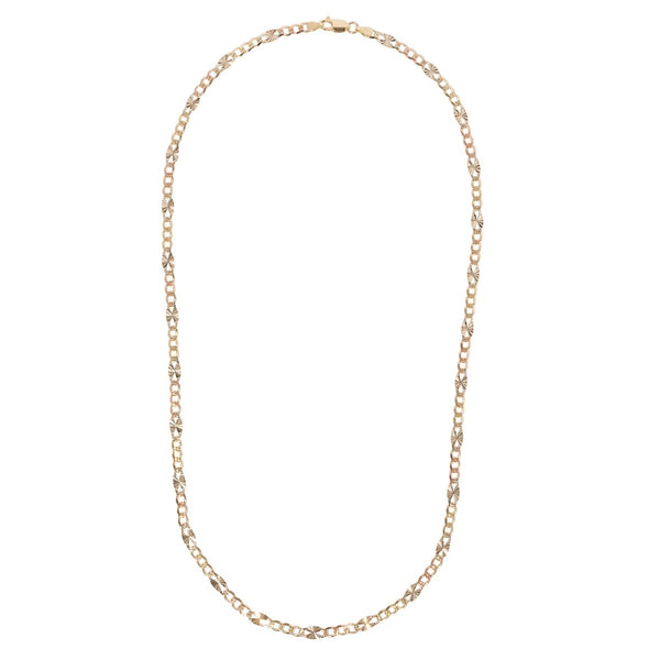 Fancy Tri-color Chain in 14K Gold - Dia Jewelry Store