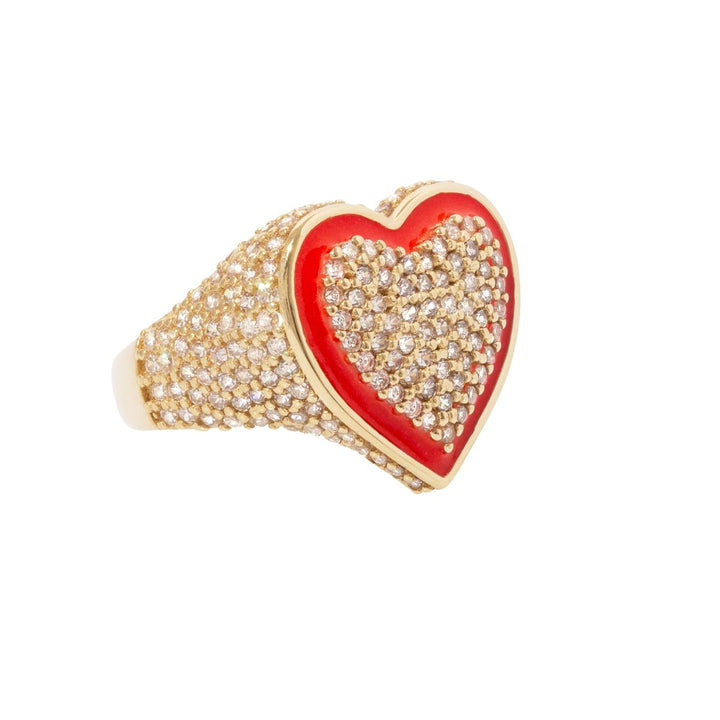 Fancy Heart Ring with Cubic Zirconia in 14K Gold - Dia Jewelry Store