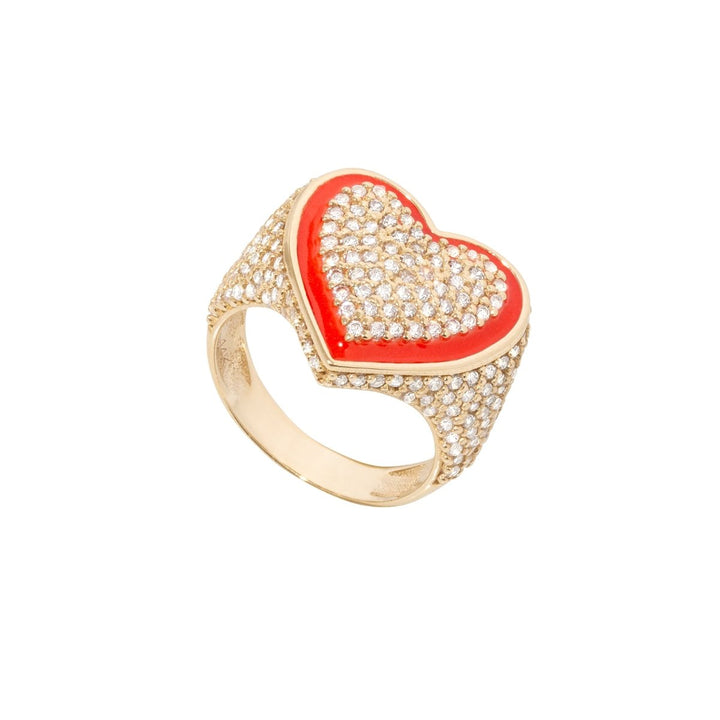 Fancy Heart Ring with Cubic Zirconia in 14K Gold - Dia Jewelry Store