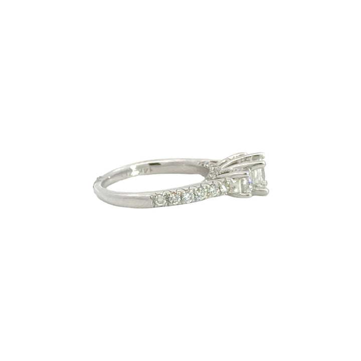 Three Heads Diamond Ring with 1Ct in 14K White Gold - Dia Jewelry Store