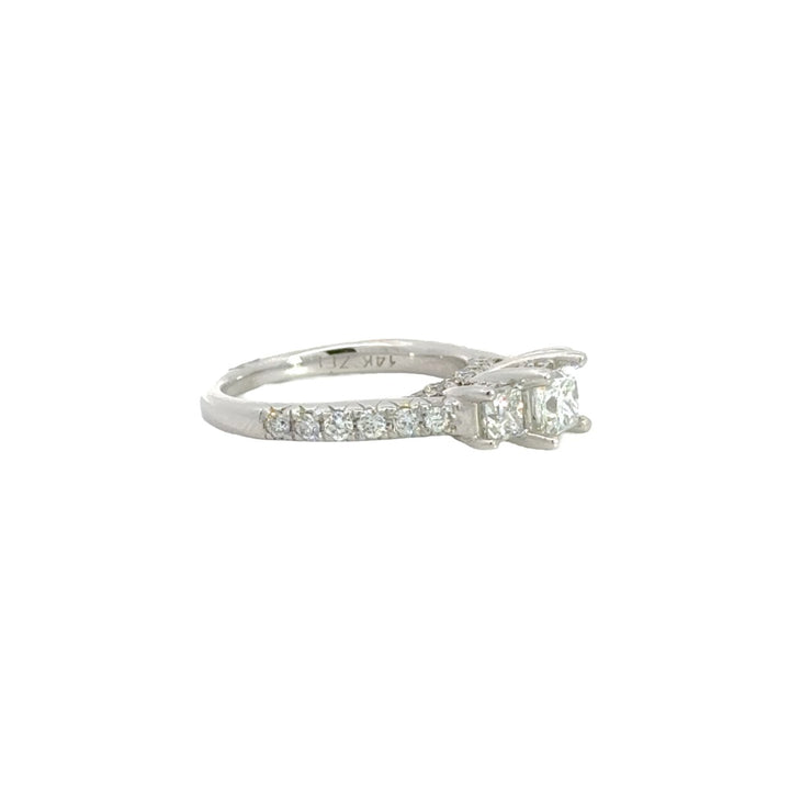 Three Heads Diamond Ring with 1Ct in 14K White Gold - Dia Jewelry Store