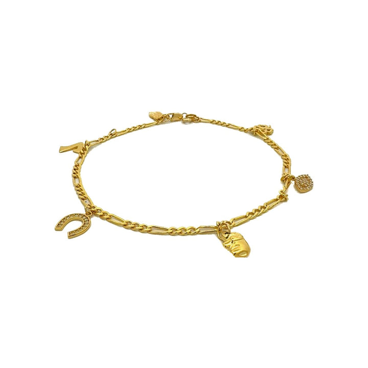 Figaro Style Anklet with Charms - Dia Jewelry Store