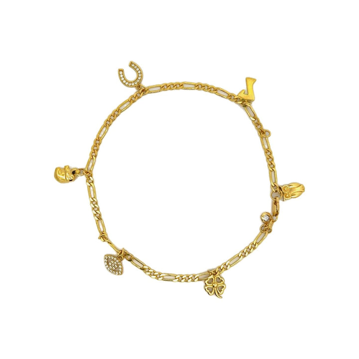 Figaro Style Anklet with Charms - Dia Jewelry Store