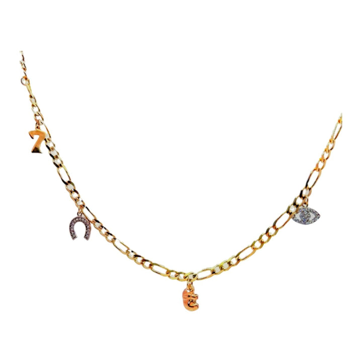 Figaro Style Anklet with Charms - Dia Jewelry Store