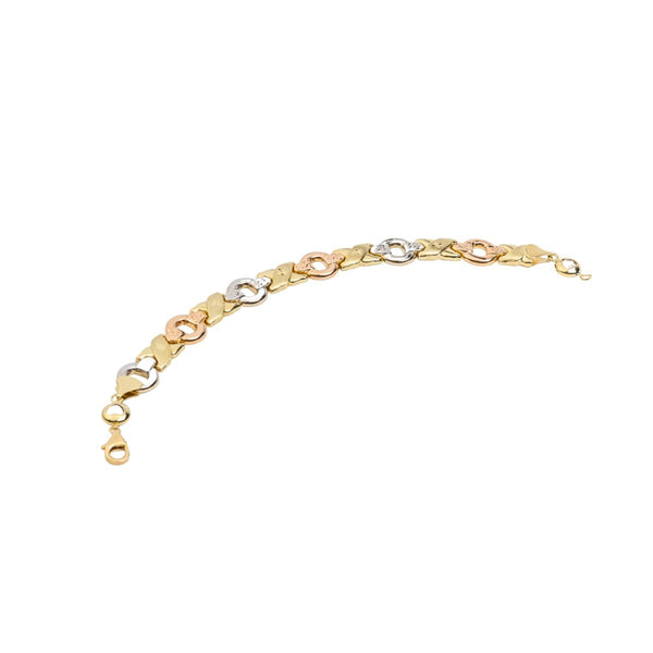 Tri-color Hugs & Kisses Ladies Bracelet - Dia Jewelry Store