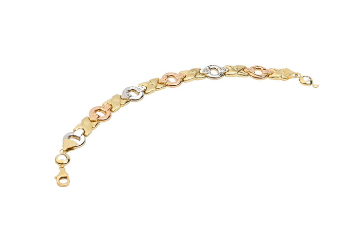 Tri-color Hugs & Kisses Ladies Bracelet - Dia Jewelry Store