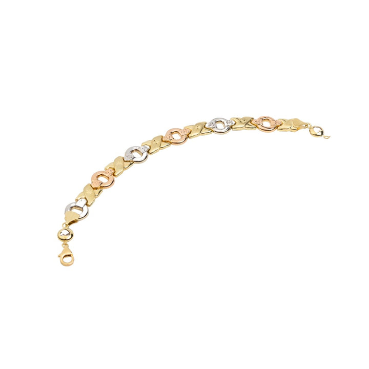 Tri-color Hugs & Kisses Ladies Bracelet - Dia Jewelry Store