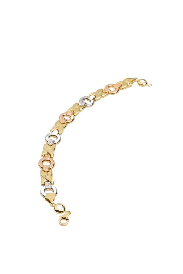 Tri-color Hugs & Kisses Ladies Bracelet - Dia Jewelry Store
