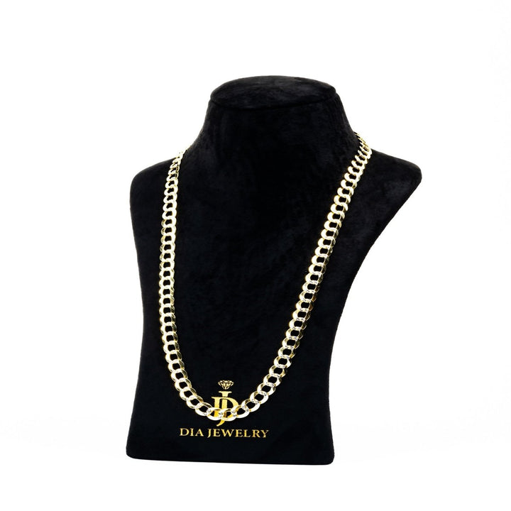 Solid Cuban Link Pave 14K Gold - Dia Jewelry Store