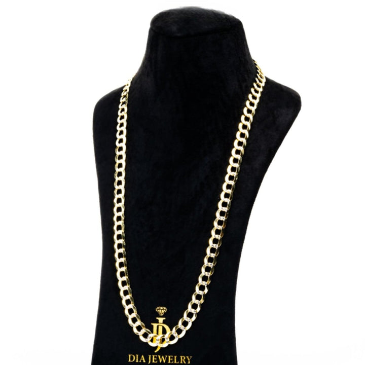 Solid Cuban Link Pave 14K Gold - Dia Jewelry Store