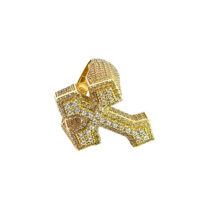 Cross on Heart Shape Ring in 14K Gold - Dia Jewelry Store