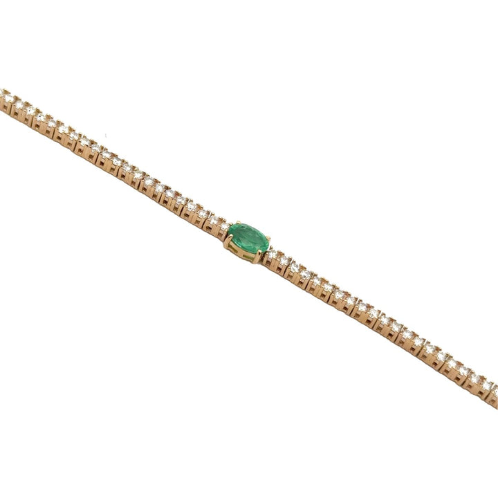 Diamond Bracelet with Emerald Stone - Dia Jewelry Store