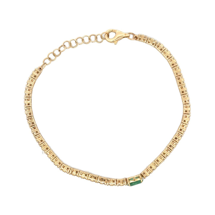 Diamond Bracelet with Emerald Stone - Dia Jewelry Store