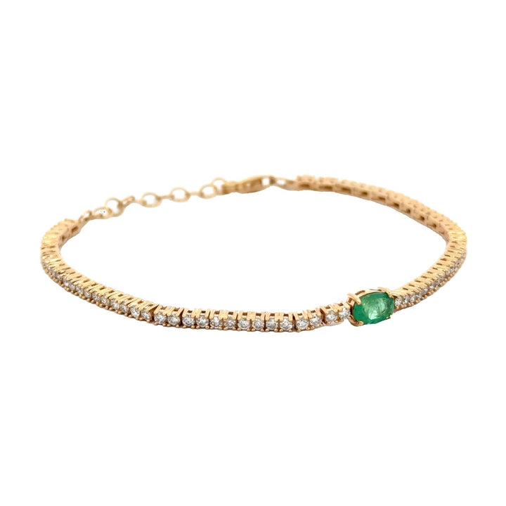 Diamond Bracelet with Emerald Stone - Dia Jewelry Store