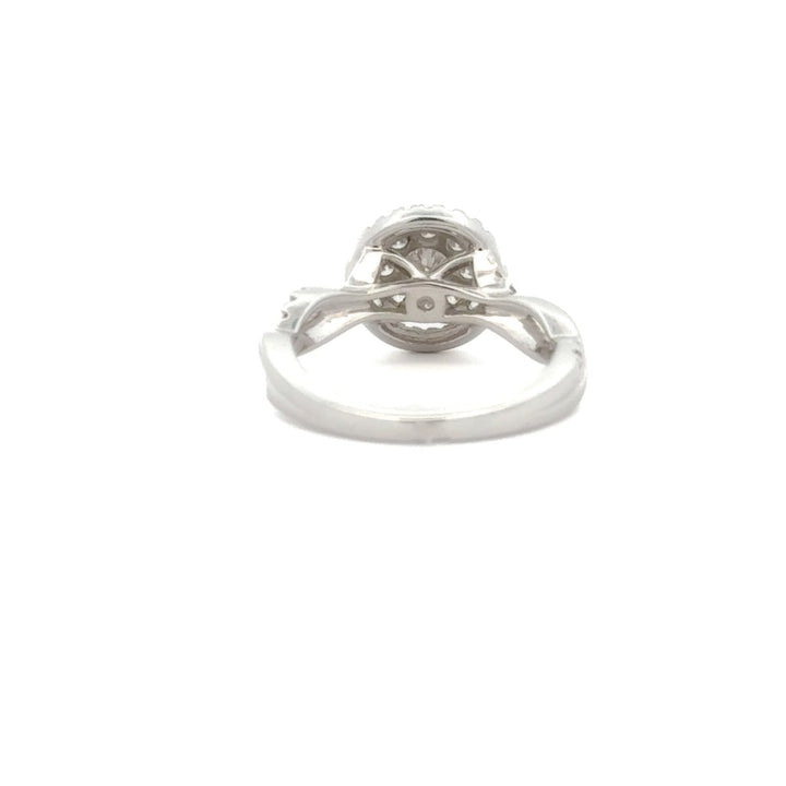 Double Halo Diamond Engagement Ring in 14K White Gold - Dia Jewelry Store