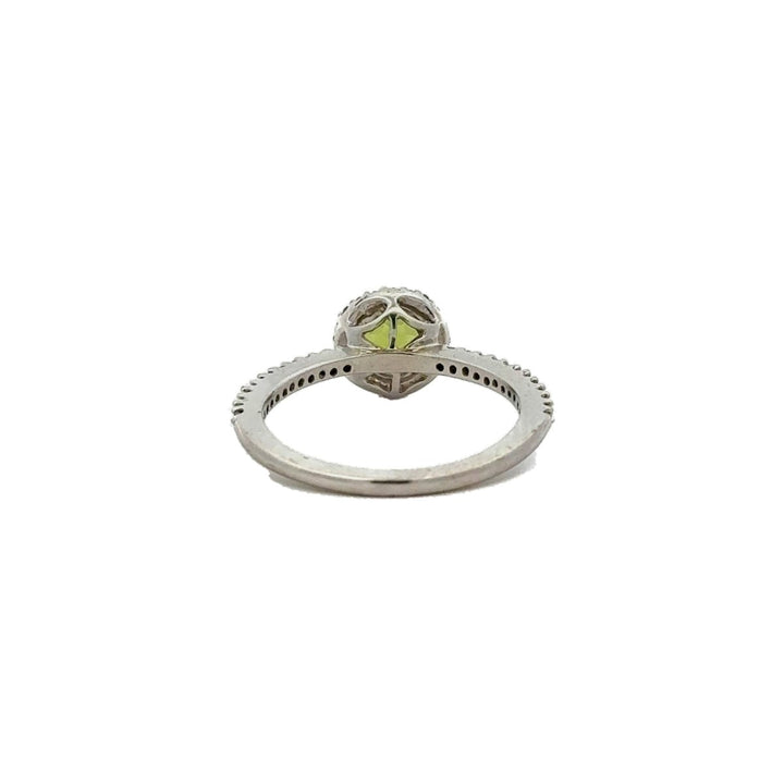 Fancy Diamond Ring with Light Green Gemstones in 14K Gold - Dia Jewelry Store