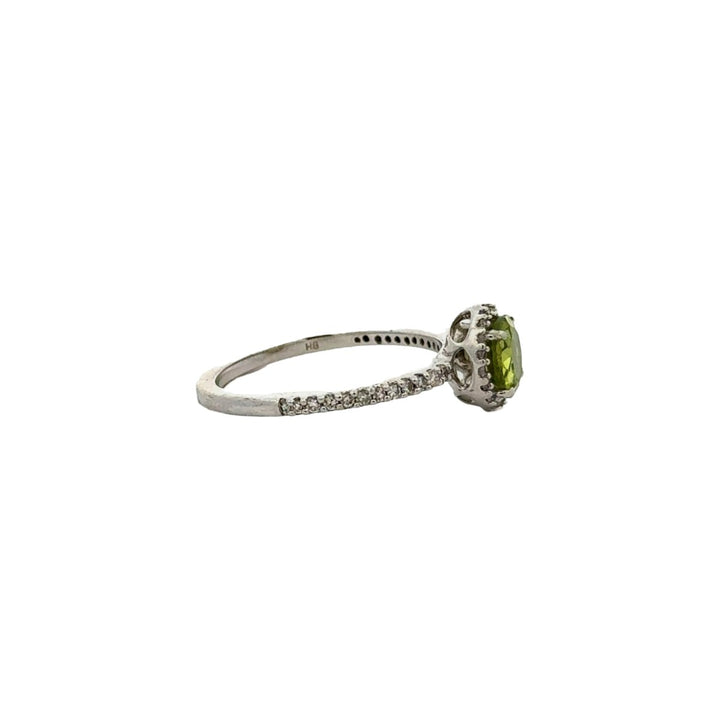 Fancy Diamond Ring with Light Green Gemstones in 14K Gold - Dia Jewelry Store