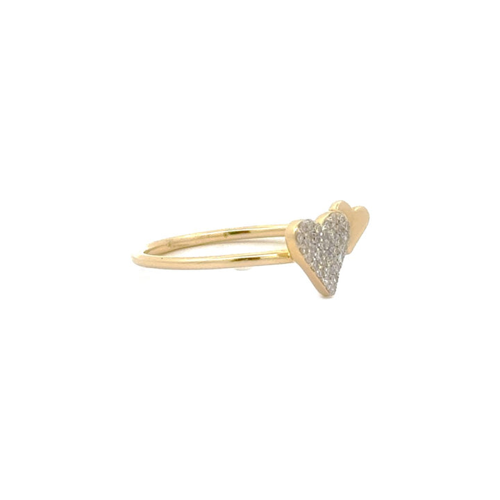 Double Heart Shape Diamond and Gold Ring - Dia Jewelry Store