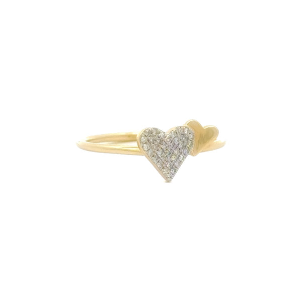 Double Heart Shape Diamond and Gold Ring - Dia Jewelry Store