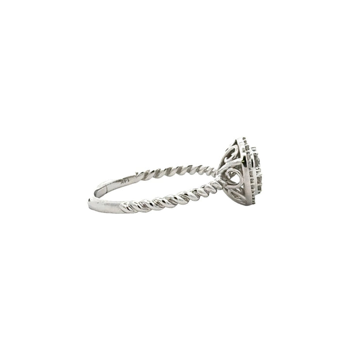 Heart Shape Diamond Ring in 14K White Gold - Dia Jewelry Store