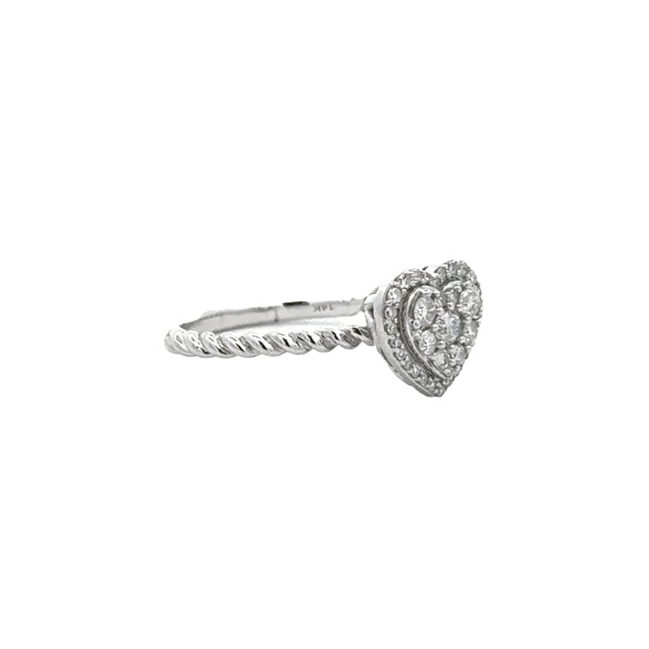 Heart Shape Diamond Ring in 14K White Gold - Dia Jewelry Store