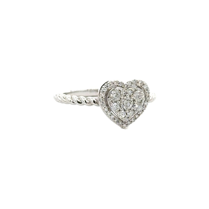 Heart Shape Diamond Ring in 14K White Gold - Dia Jewelry Store