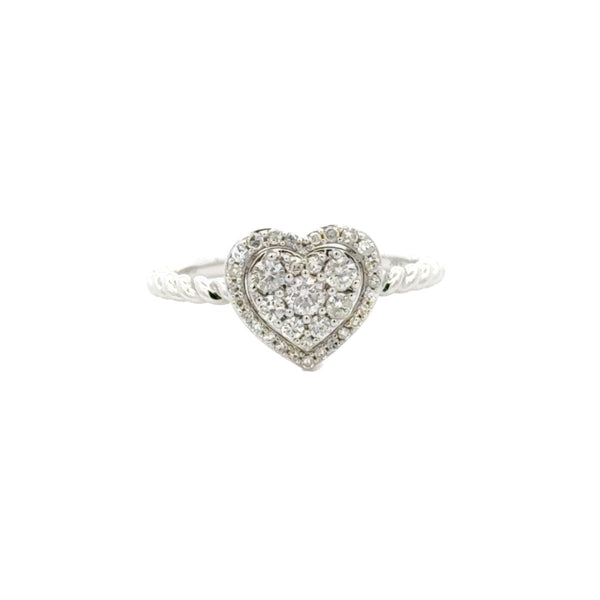 Heart Shape Diamond Ring in 14K White Gold - Dia Jewelry Store