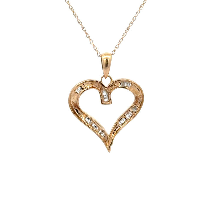 Heart Pendant with Baguette Diamond - Dia Jewelry Store