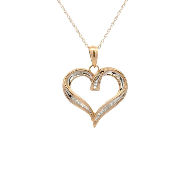 Heart Pendant with Baguette Diamond - Dia Jewelry Store