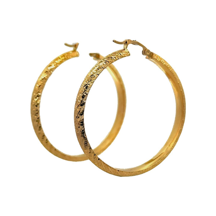 Shiny Hoop Earrings in 14K Gold - Dia Jewelry Store