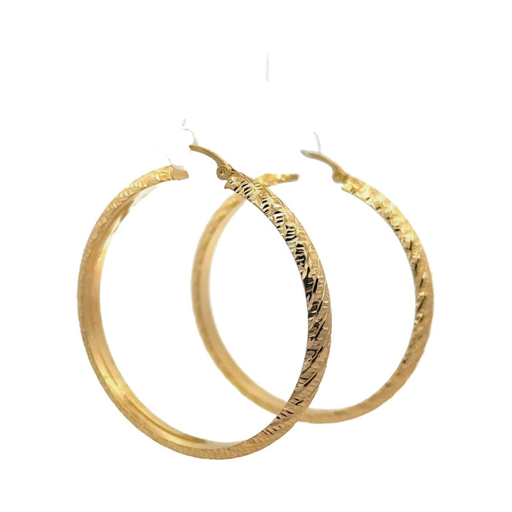 Shiny Hoop Earrings in 14K Gold - Dia Jewelry Store