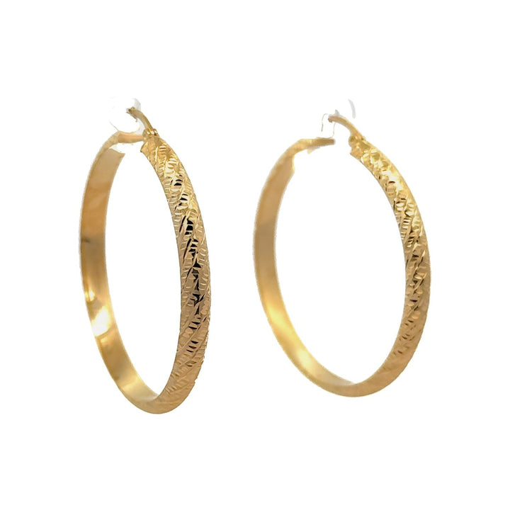 Shiny Hoop Earrings in 14K Gold - Dia Jewelry Store