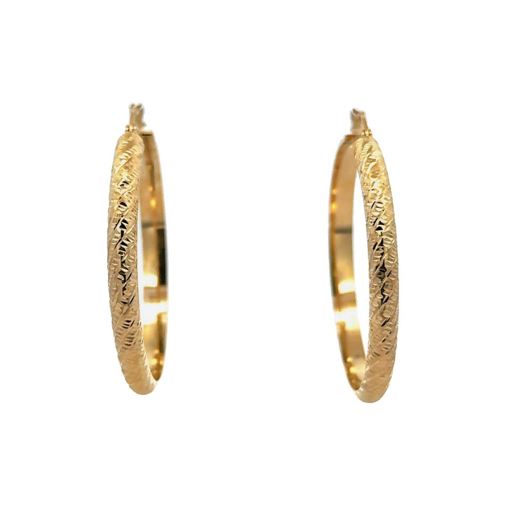 Shiny Hoop Earrings in 14K Gold - Dia Jewelry Store