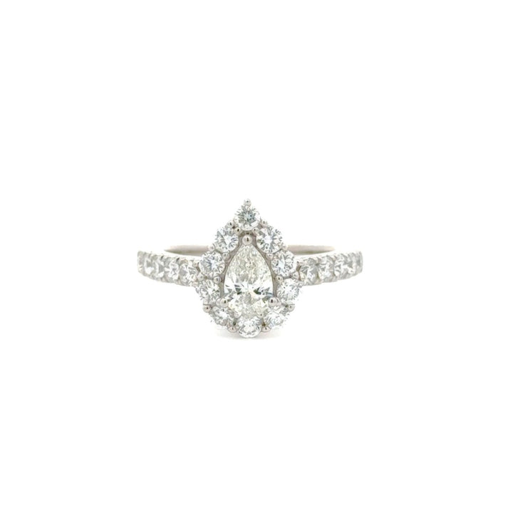 Oval Shape Diamond Ring in 14K White Diamond - Dia Jewelry Store