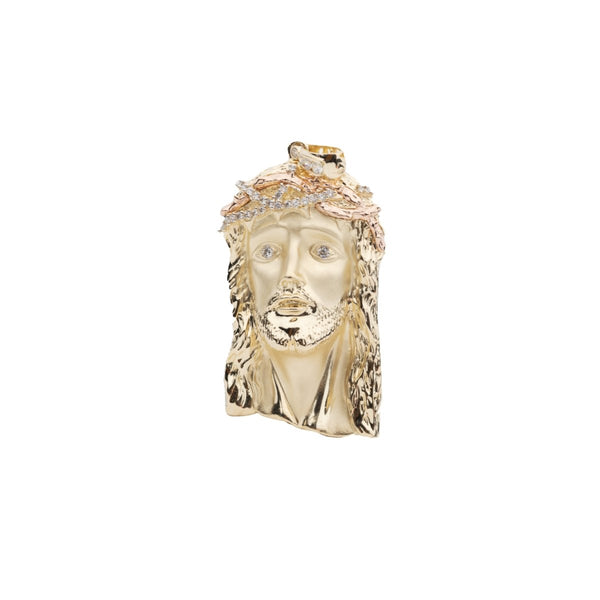 Jesus with Crown and Cubic Zirconia Eyes Pendant - Dia Jewelry Store