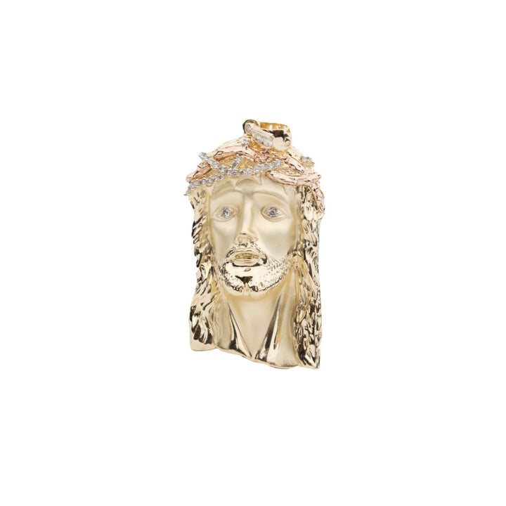 Jesus with Crown and Cubic Zirconia Eyes Pendant - Dia Jewelry Store