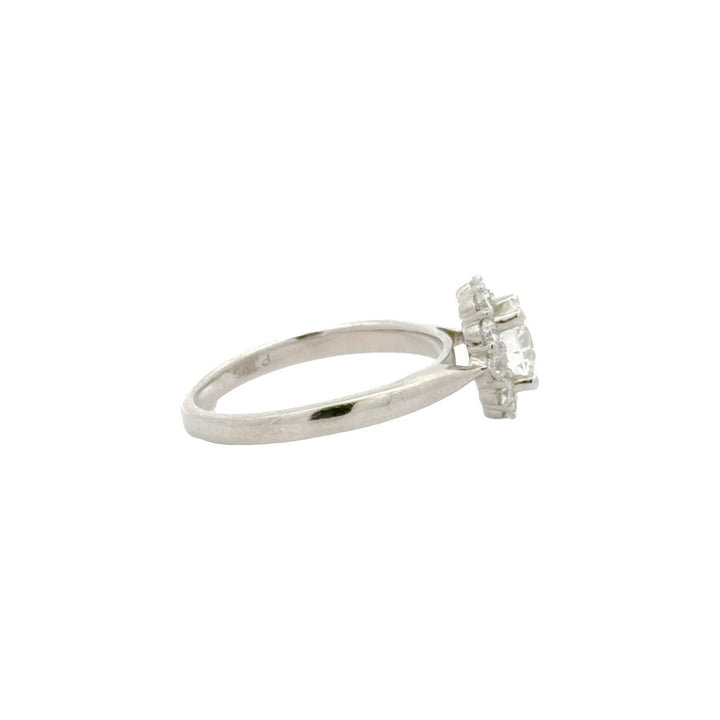 Platinum Ring with Diamond in 14K White Gold - Dia Jewelry Store