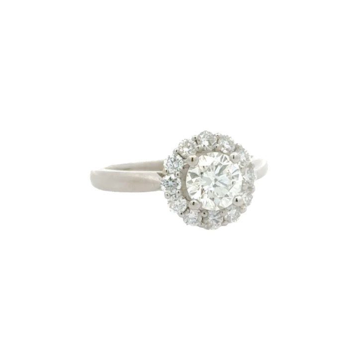 Platinum Ring with Diamond in 14K White Gold - Dia Jewelry Store