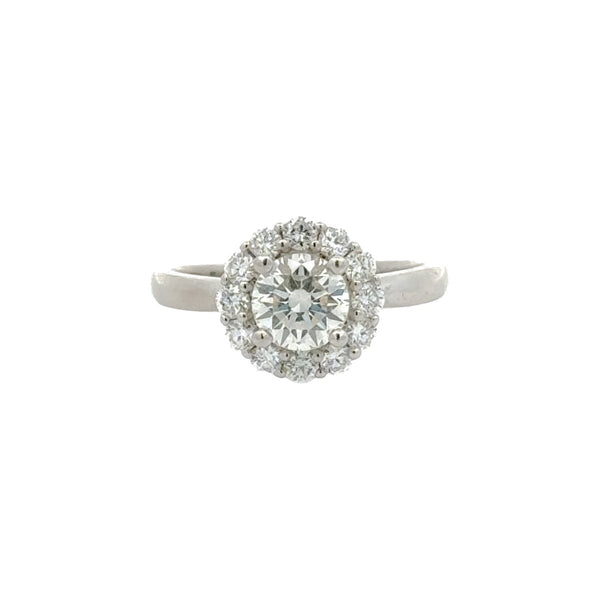 Platinum Ring with Diamond in 14K White Gold - Dia Jewelry Store