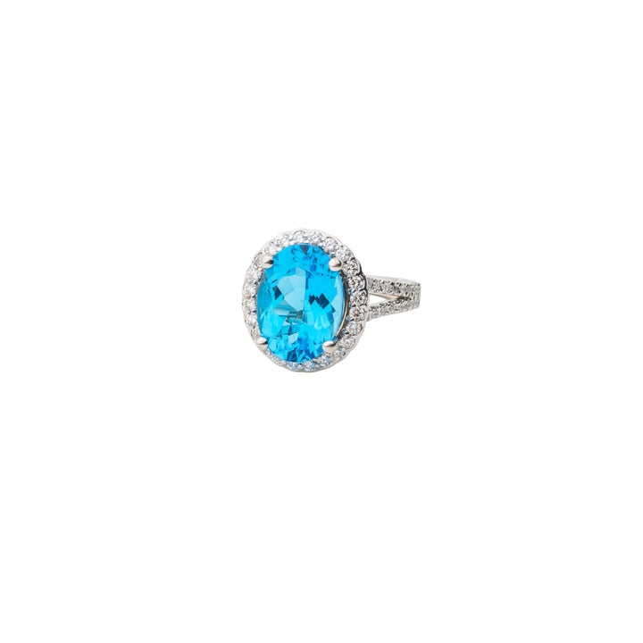 Ladies Topaz & Diamond Ring 1ct - Dia Jewelry Store