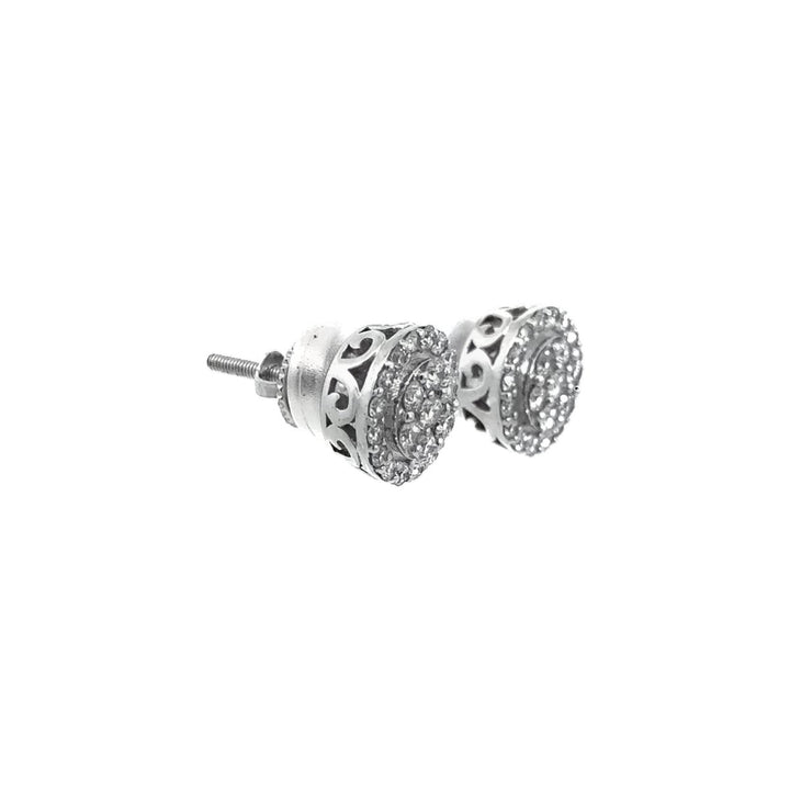 Round Diamond Stud Earrings in 14K White Gold - Dia Jewelry Store