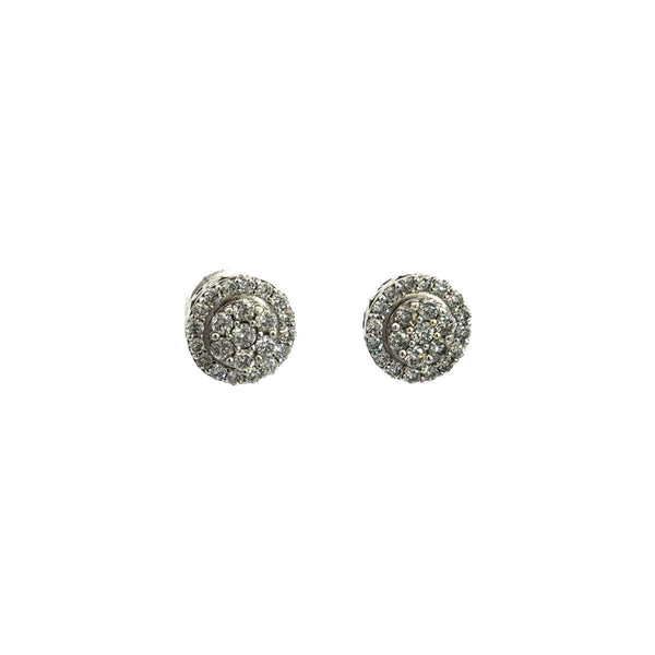 Round Diamond Stud Earrings in 14K White Gold - Dia Jewelry Store