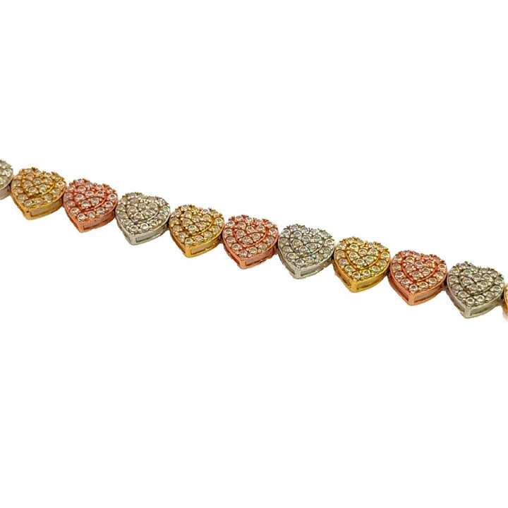 Tricolor Hearts Lady Bracelet in 14K Gold - Dia Jewelry Store
